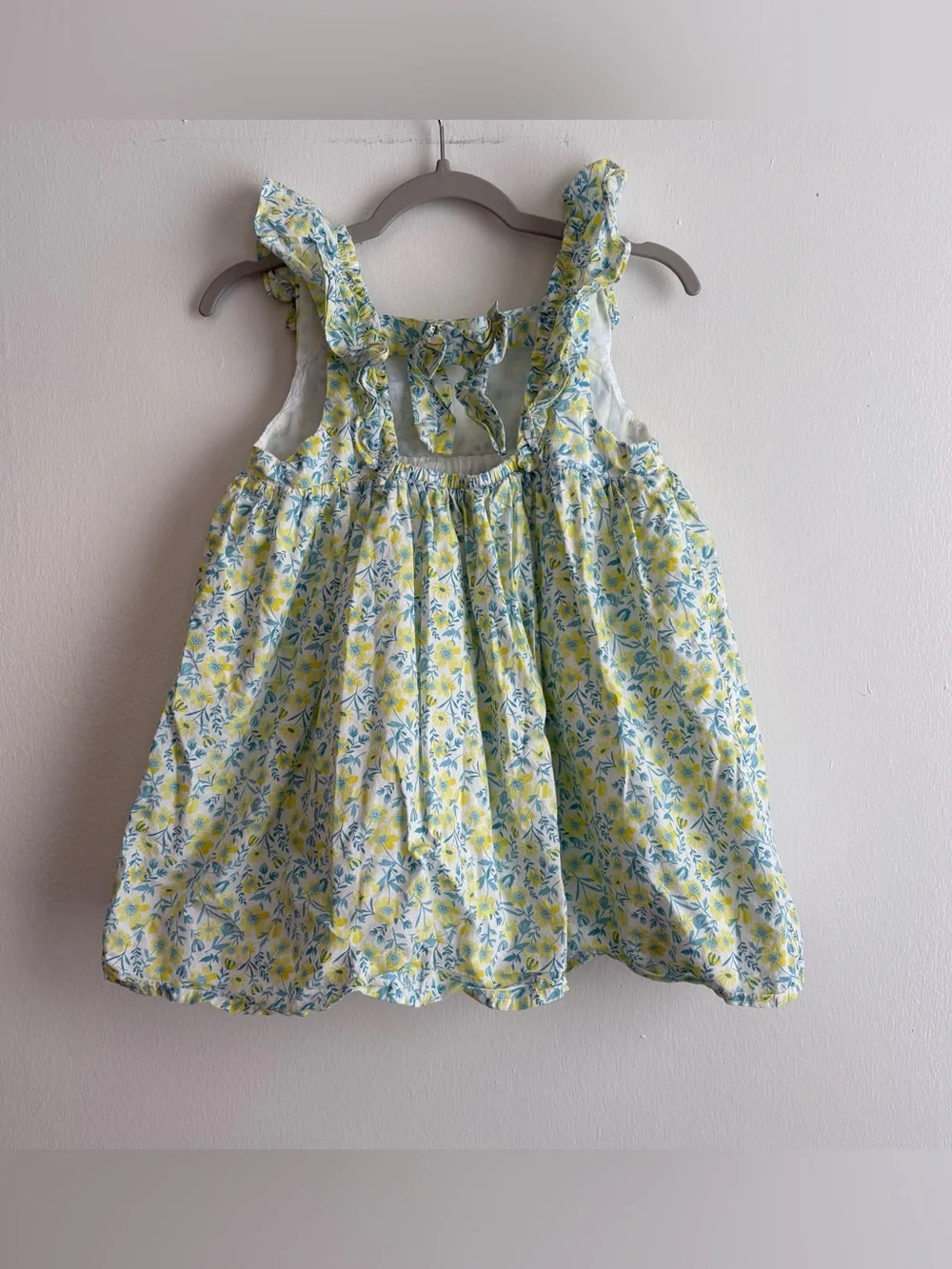 Tommy Bahama White Yellow Blue Floral Sundress Girls 7 Sleeveless Ruffle